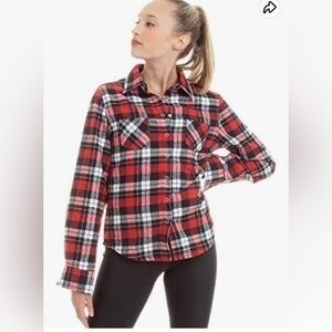 Mossimo Supply Company red Plaid flannel shirt size small